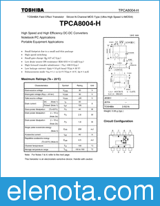 Toshiba TPCA8004-H datasheet