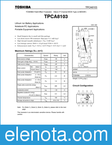 Toshiba TPCA8103 datasheet