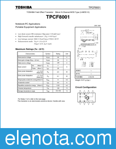 Toshiba TPCF8001 datasheet