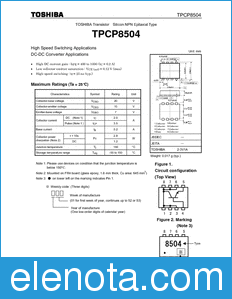 Toshiba TPCP8504 datasheet