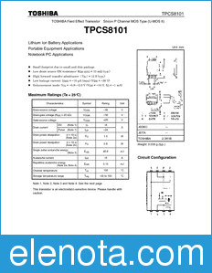 Toshiba TPCS8101 datasheet