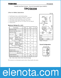 Toshiba TPCS8208 datasheet