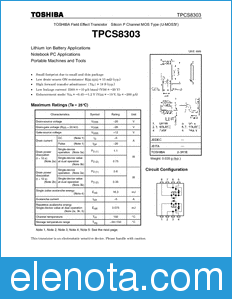 Toshiba TPCS8303 datasheet