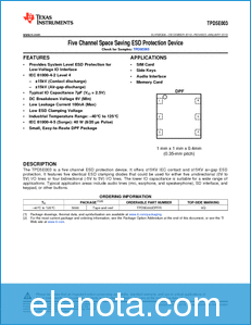 Texas Instruments TPD5E003 datasheet