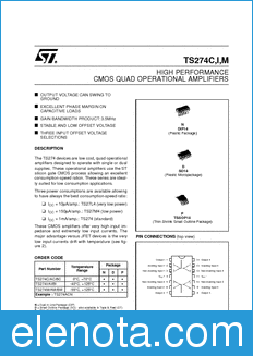 STMicroelectronics TS274ACDT datasheet
