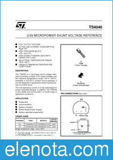 STMicroelectronics TS4040-2.5 datasheet