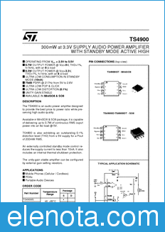 STMicroelectronics TS4900 datasheet