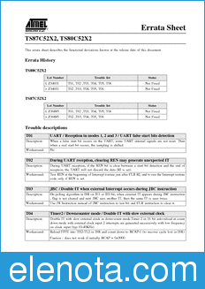 Atmel TS80C52X2 Errata Sheet datasheet