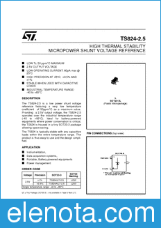 STMicroelectronics TS824ILT-2.5 datasheet