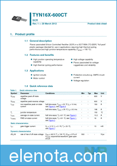 NXP TYN16X-600CT datasheet