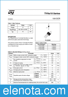 STMicroelectronics TYN410 datasheet