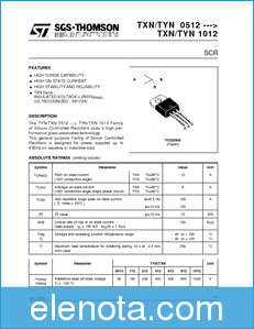 STMicroelectronics TYN412 datasheet