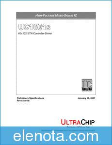 ULTRACHIP UC1601 datasheet