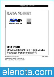 Philips UDA1331H datasheet