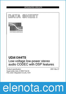 Philips UDA1344TS datasheet