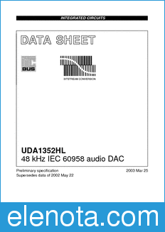 Philips UDA1352HL datasheet
