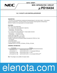NEC UPD16434 datasheet