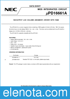NEC UPD16661A datasheet