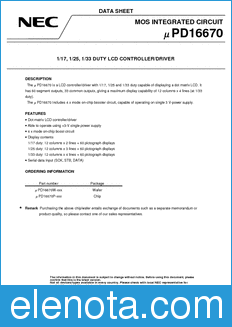NEC UPD16670 datasheet
