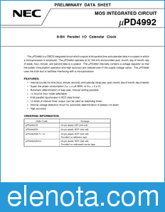 NEC UPD4992 datasheet