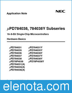 NEC UPD784038 datasheet