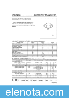 Unisonic Technologies UTC 2N2955 datasheet