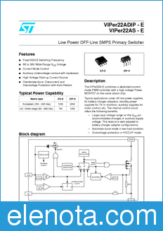 STMicroelectronics VIPER22A-E datasheet