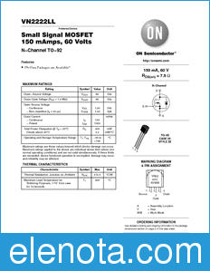 ON Semiconductor VN2222LL datasheet