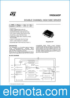 STMicroelectronics VND830SP datasheet
