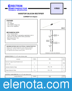 Rectron VR60-T datasheet