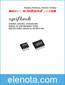 Winbond W25X16A datasheet