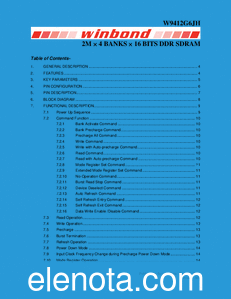 Winbond W9412G6JH datasheet