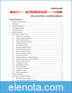 Winbond W9812G6JH datasheet