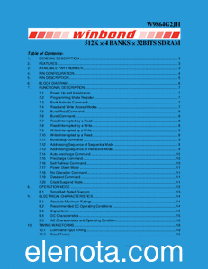 Winbond W9864G2JH datasheet