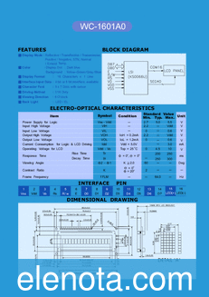Other WC-1601A0 datasheet