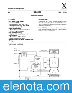 Xicor X24C01 datasheet