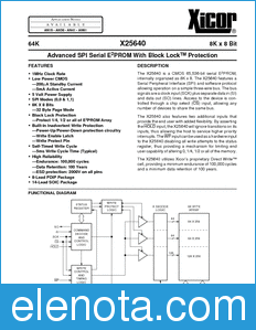 Xicor X25640 datasheet