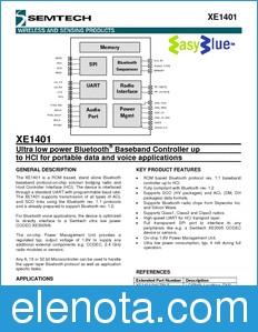 Semtech XE1401 datasheet