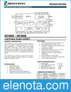 Semtech XE3006 datasheet