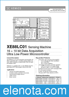 Xemics XE88LC01 datasheet