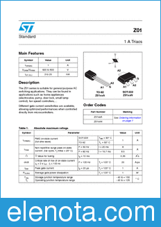 STMicroelectronics Z01 datasheet