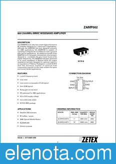 Zetex ZAMP002 datasheet