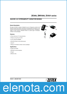 Zetex ZC931 datasheet