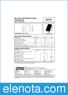 Zetex ZDT751 datasheet