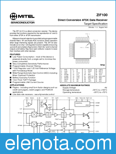 Zarlink Semiconductor ZIF100 datasheet
