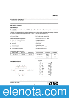 Zetex ZXF103Q16 datasheet