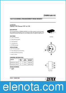 Zetex ZXMN10A11G datasheet