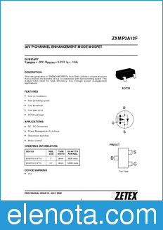 Zetex ZXMP3A13F datasheet