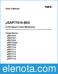 NEC uSAP77016-B03 datasheet