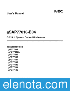 NEC uSAP77016-B04 datasheet